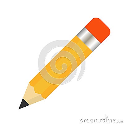 Pencil write icon isolated on the white background Vector Illustration